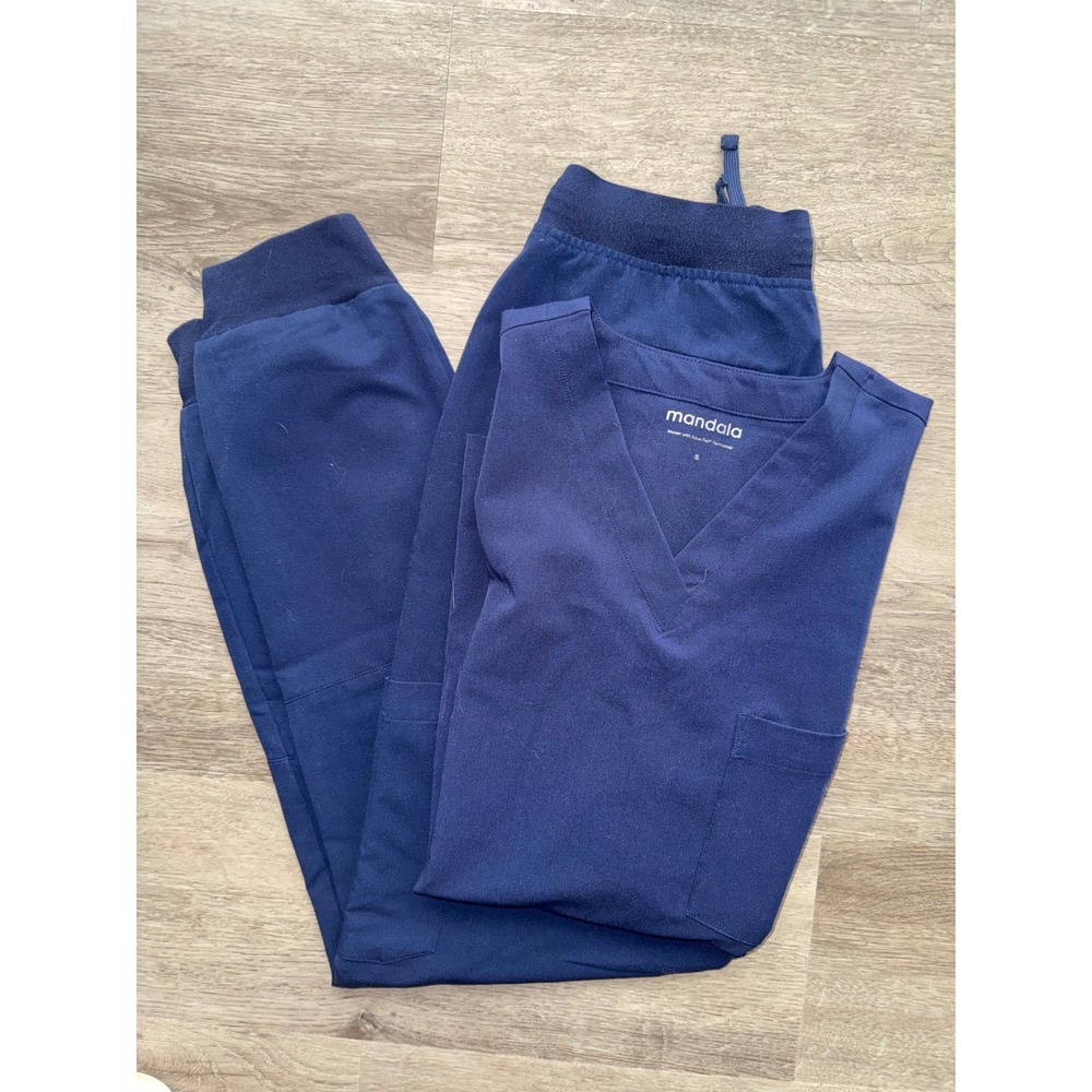 NWOT Mandala Women's Navy Blue Nurse Doctor Scrub Set, Small/ ST